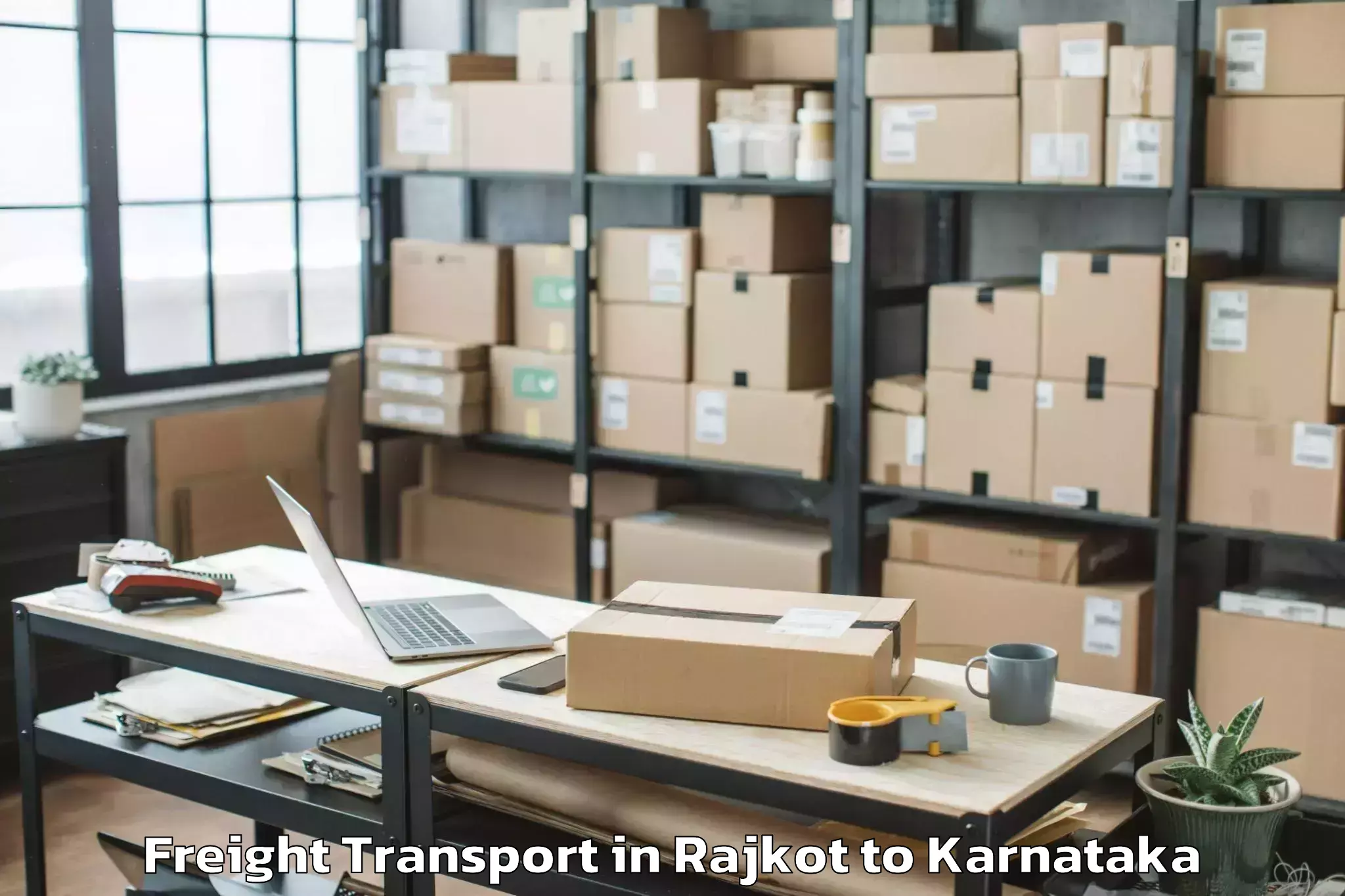 Easy Rajkot to Hoovina Hadagali Freight Transport Booking